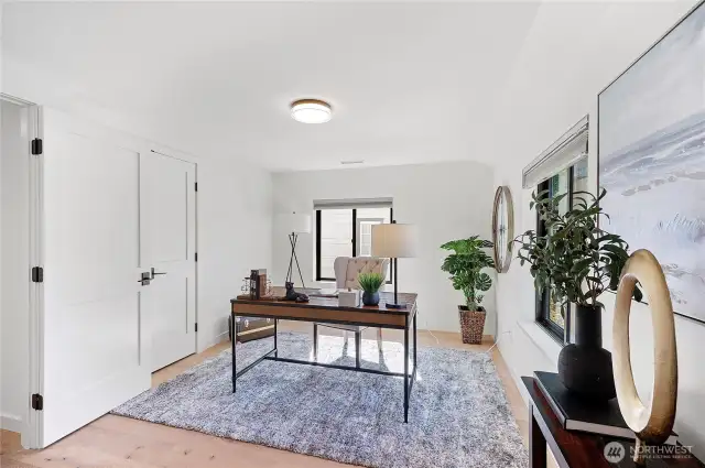 This room could be a bedroom or an office