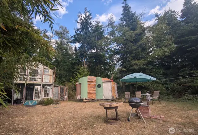 Kitchen on left the other structure is used for storage