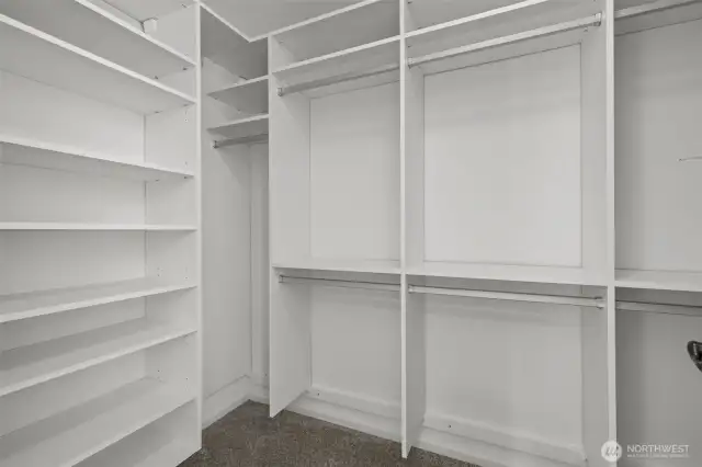 Primary Bedroom Walk-in Closet with Built-in Shelves