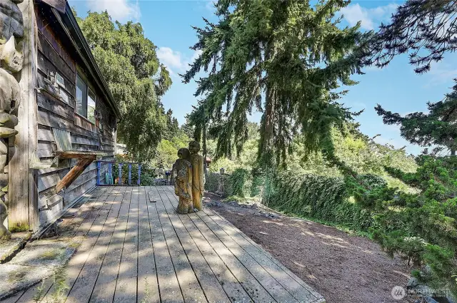 Deck with peek-a-boo water views