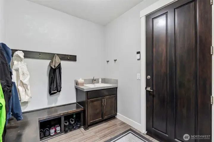Mud room off of the garage.