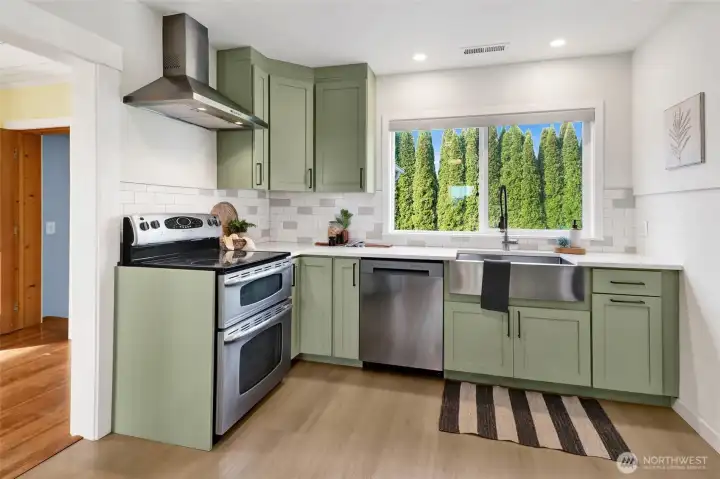 The beautiful kitchen was just updated last year