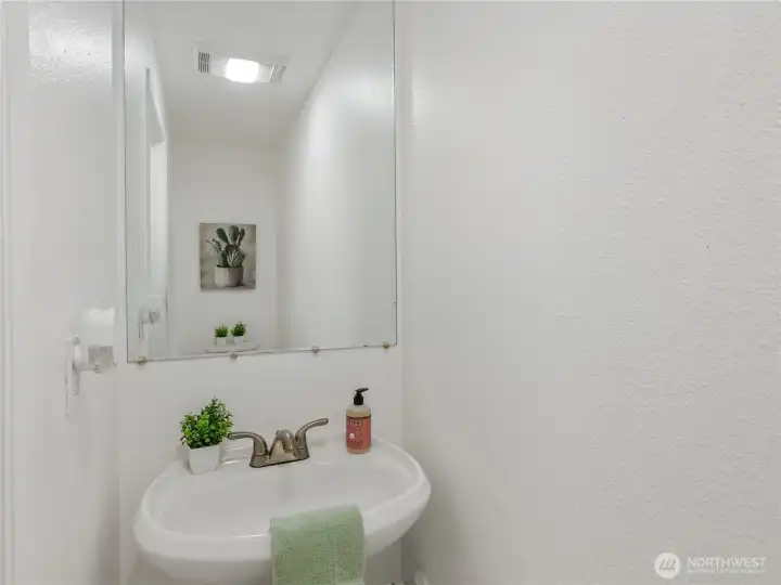 Downstairs half bathroom, great for guests