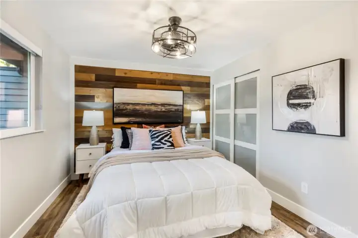 Inviting primary  designed for comfort and style.