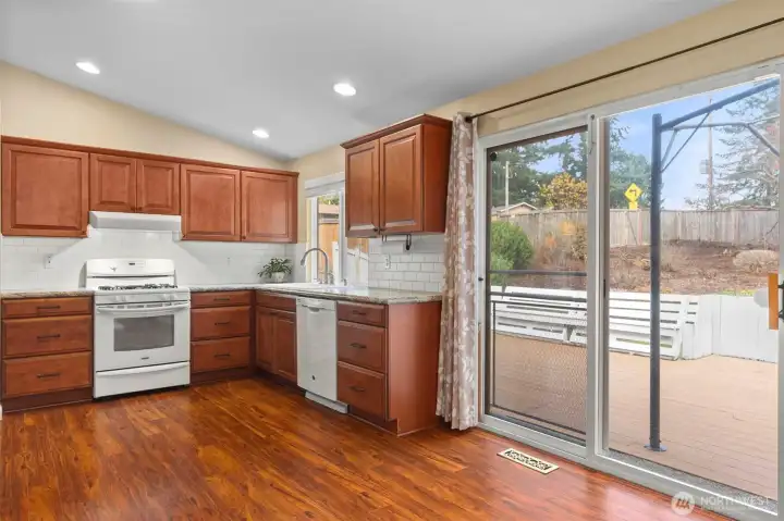 Slider door to your deck perfect for entertaining. Plumbed for gas grill.