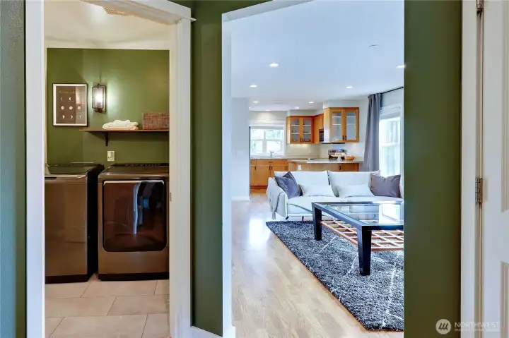 Full bath and laundry. Washer and dryer stay!