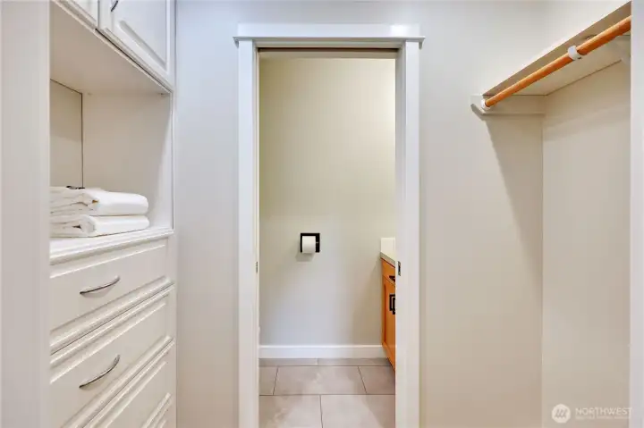 Closet in primary suite.