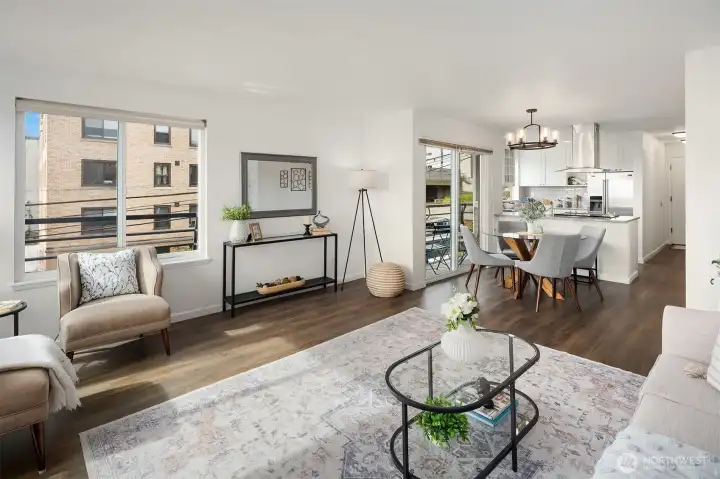 Many windows, but still a private, corner unit