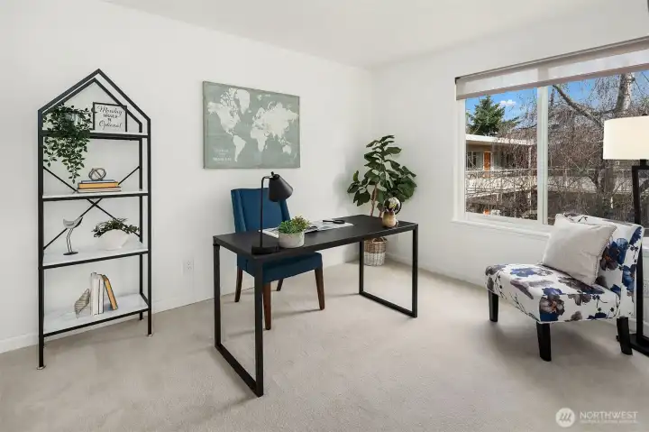 Roomy second bedroom with closet