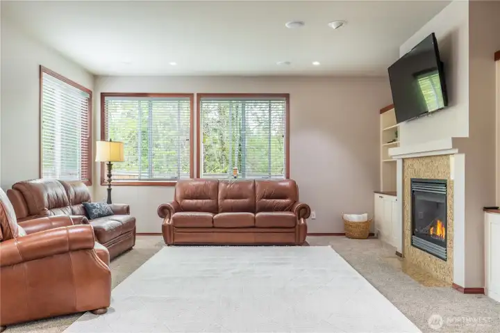 Windows face backyard