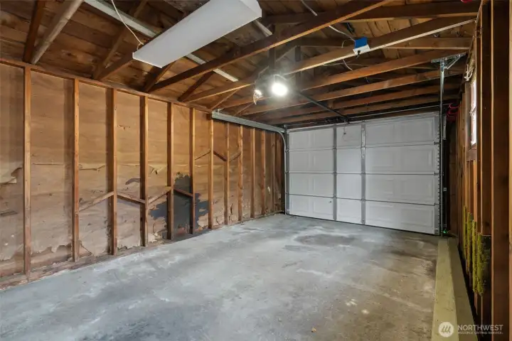 garage with newer door