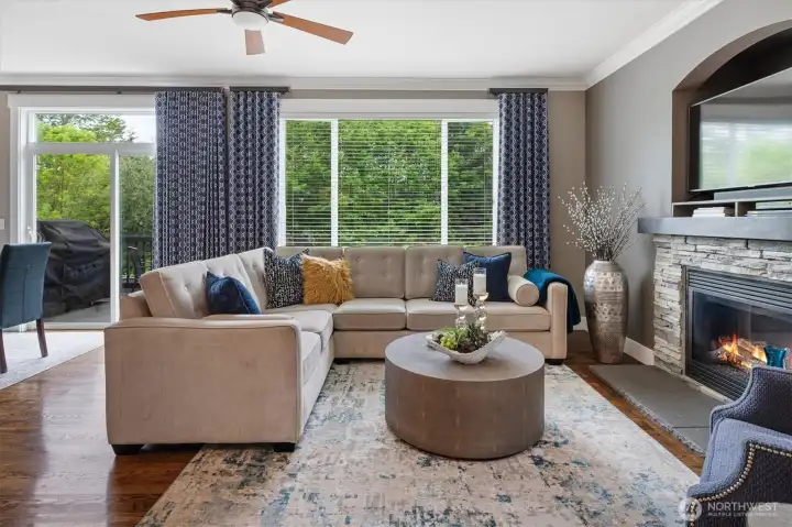 Hardwood floors throughout the main.