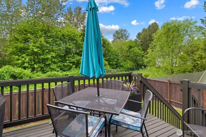 Overlooking a green belt!