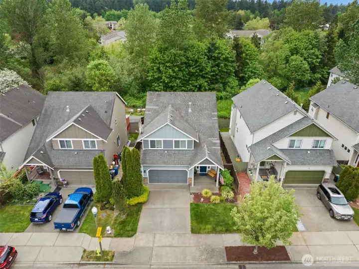 Aerial of the front.