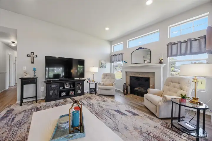 Living room with gas fireplace
