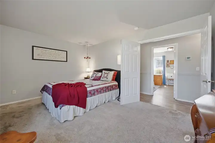 Primary bedroom with french doors