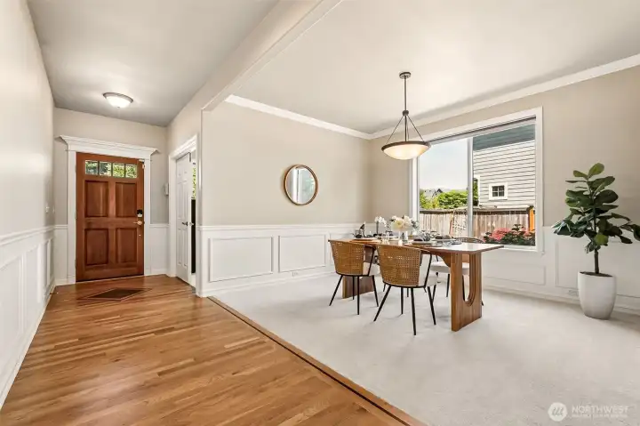 Wide, bright hallways make single-level living feel effortless. The clean finishes, gorgeous hardwoods and updated lighting create a warm, modern flow throughout the home. The formal dining room offers flexibility for gatherings, holidays, or a second living space. Buyers will love the blend of comfort and function in this well-designed layout. Wide, bright hallways make single-level living feel effortless. The clean finishes, gorgeous hardwoods and updated lighting create a warm, modern flow throughout the home. The formal dining room offers flexibility for gatherings, holidays, or a second living space. Buyers will love the blend of comfort and function in this well-designed layout.