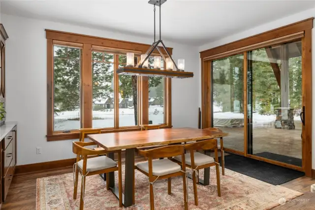 Dining area off kitchen with slider to oversized back patio