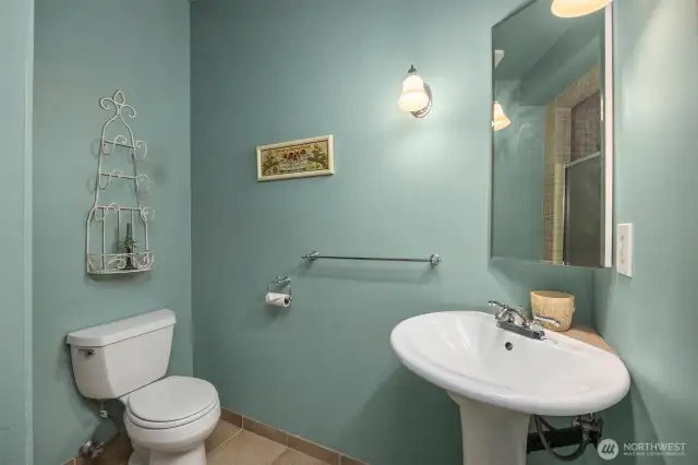 Three-quarter bath on lower level