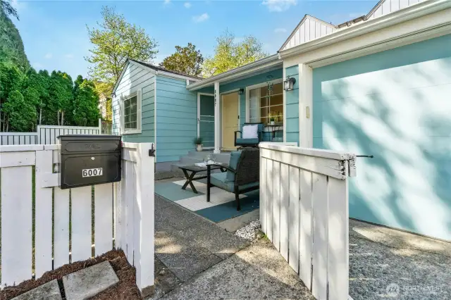Gated entry into yard and patio.
