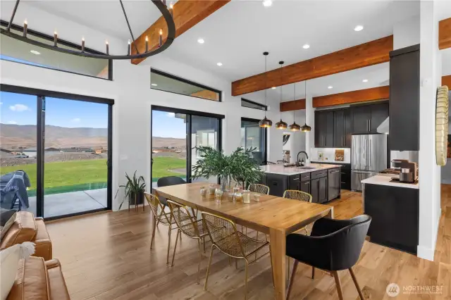 Dining room open to kitchen and living room.
