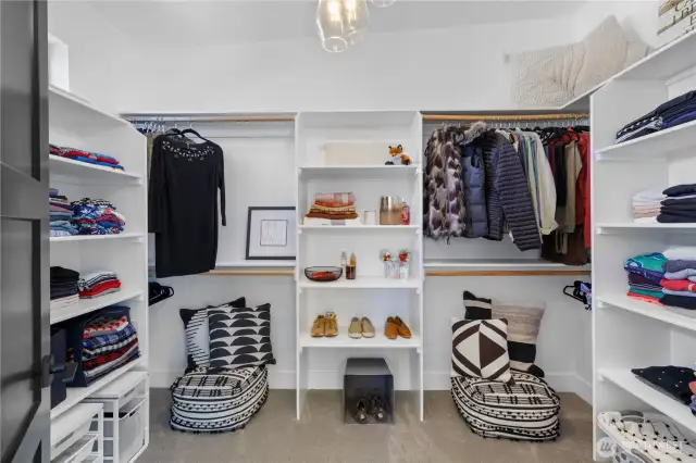 HUGE primary walk in closet.