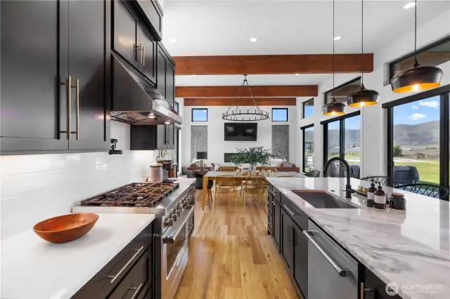 Kitchen with premium Kitchen Aid stainless steel appliances.