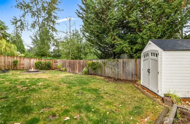 Pet friendly fenced yard.