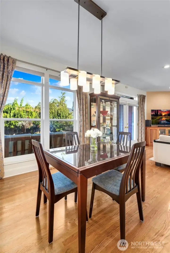 Dining Room overlooks the lush bacyard and is adjacent to the kitchen and great room.