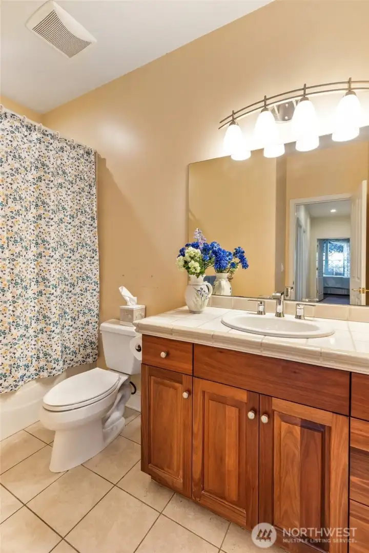 Main bathroom is updated. Tub/shower combo and nice vanity area