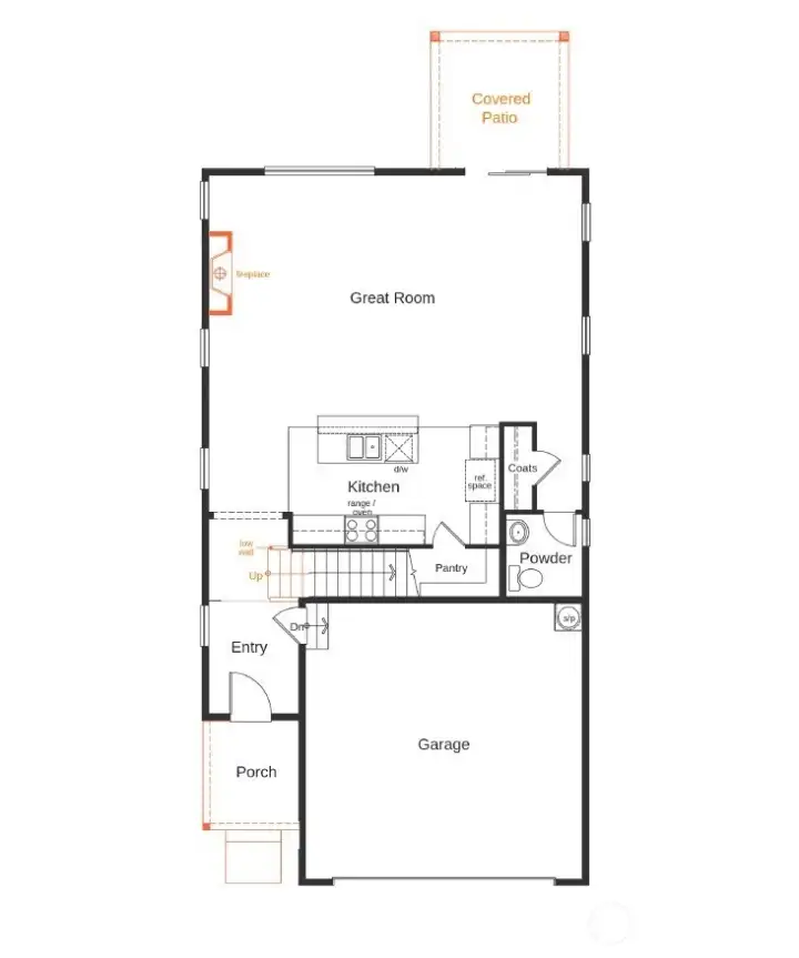 Rendering for layout, not of actual home