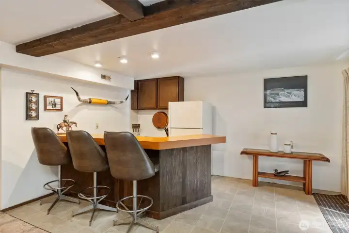 Downstairs kitchen/bar area