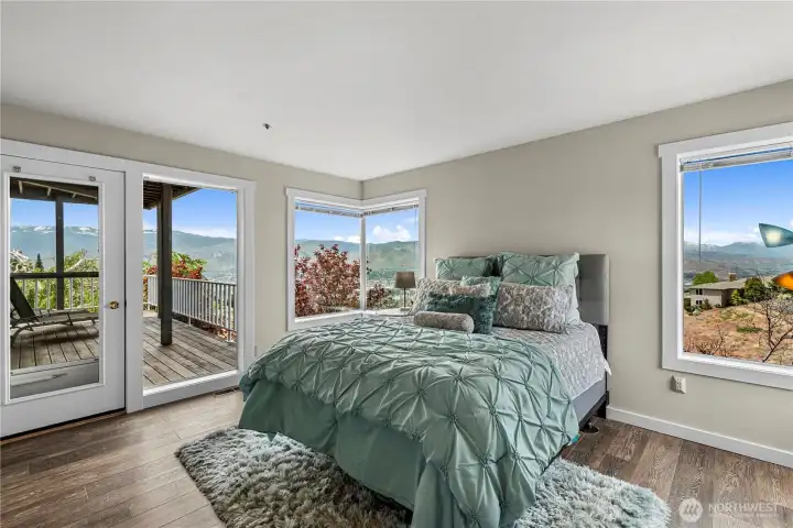 Bedroom #2 with lower deck access.