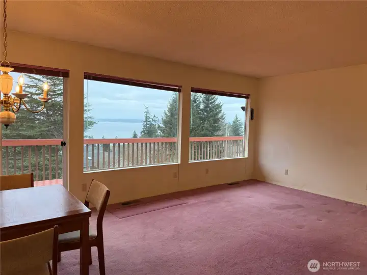 Open concept living/dining with stunning views