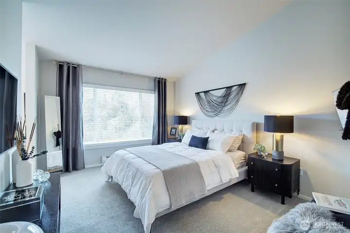 Primary Suite with vaulted ceiling.