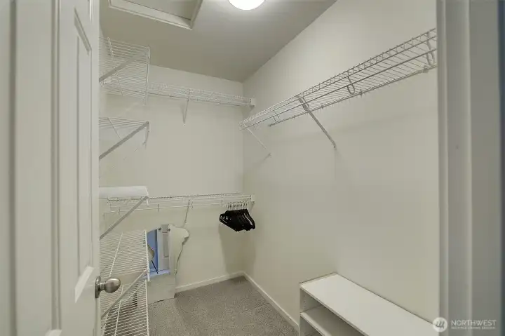 Primary Suite walk-in closet.