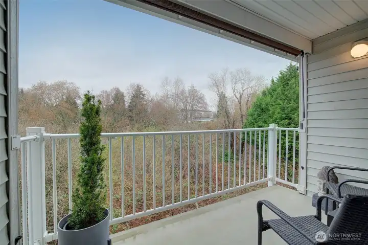 West-facing outlook from private deck.
