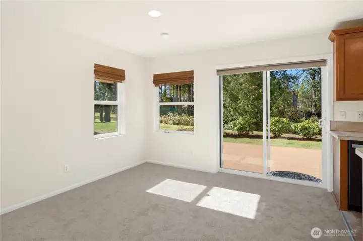 Windows invite all the natural lights in.