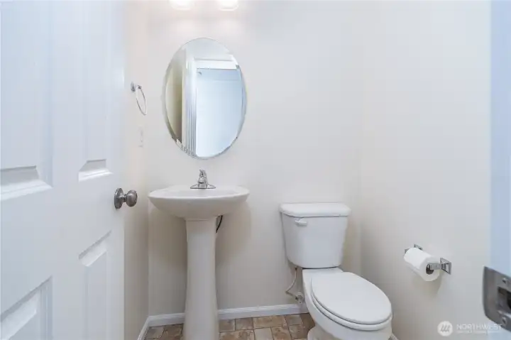 Main level powder room.