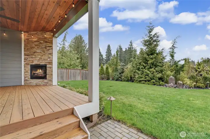 View of your backyard from patio & deck, amazing space for entertaining, playing, gardening...