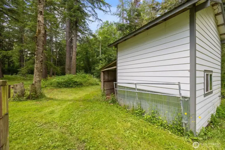 This is where the goats and chickens used to live...they are all gone now.