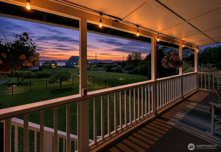 Amazing west facing water and mountain views from your covered deck. Amazing west facing water and mountain views from your covered deck.