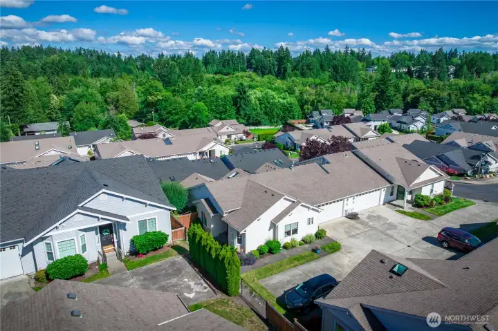 The oversized two-car garage offers excellent storage and room for projects, hobbies, or outdoor gear.