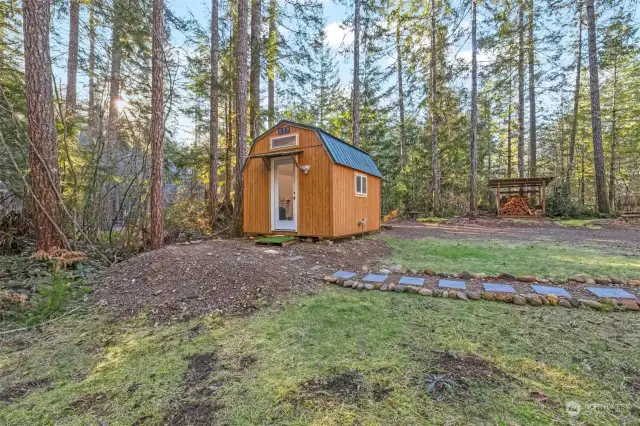 One shed is completely finished.