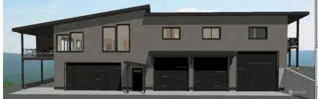 Artistic rendering of architectural plans.
