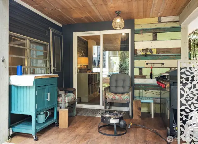 Sit and enjoy conversation, or take in the view of the woods anytime of year.