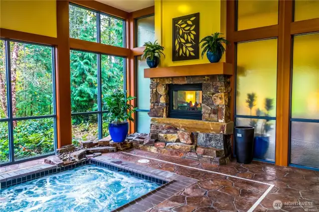The spa is a nice place to unwind after a busy day . . .