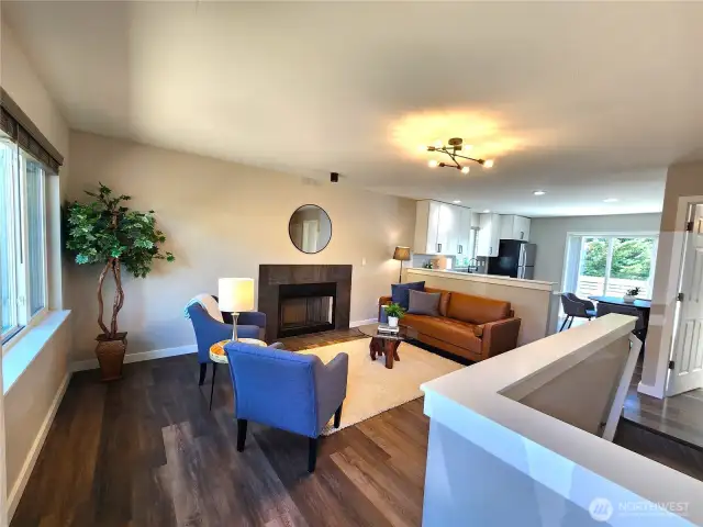 Living room with fireplace