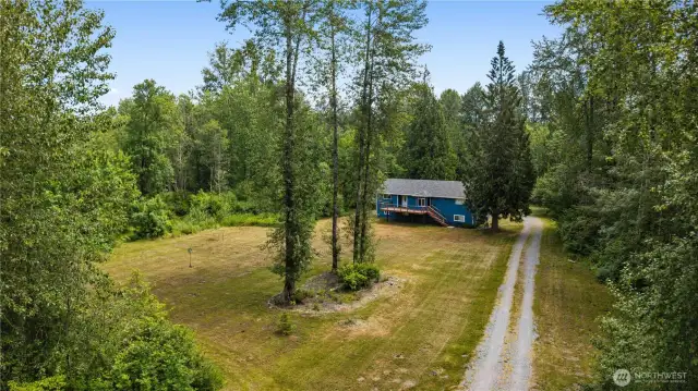 Long driveway gives this home seclusion
