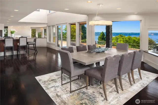 The dining room off the kitchen is a great place to enjoy your family or guests